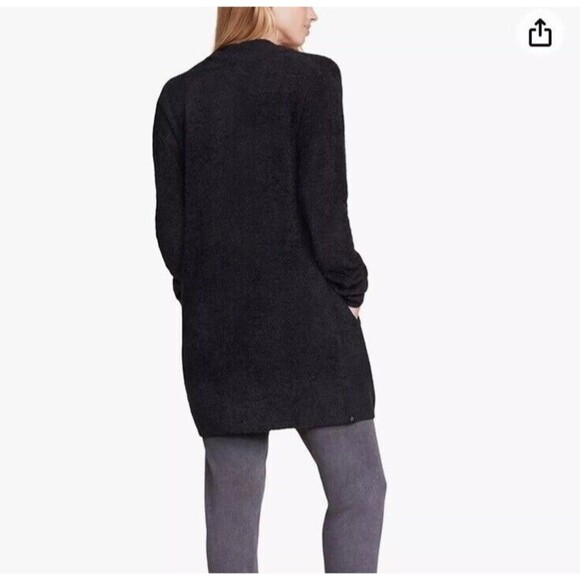 BAREFOOT DREAMS Black CozyChic Lite Island Wrap Cardigan Style 436 Open S/M D26 - Picture 2 of 7